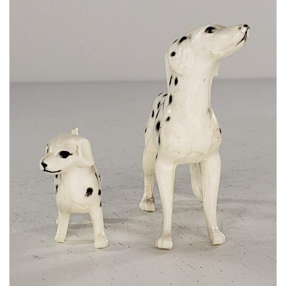 Vintage Dalmatian Figurines Mom Puppy Hard Plastic - Picture 2 of 5
